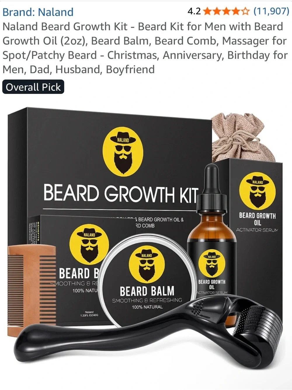 Beard Growth Kit - Beard Oil, Balm & Comb